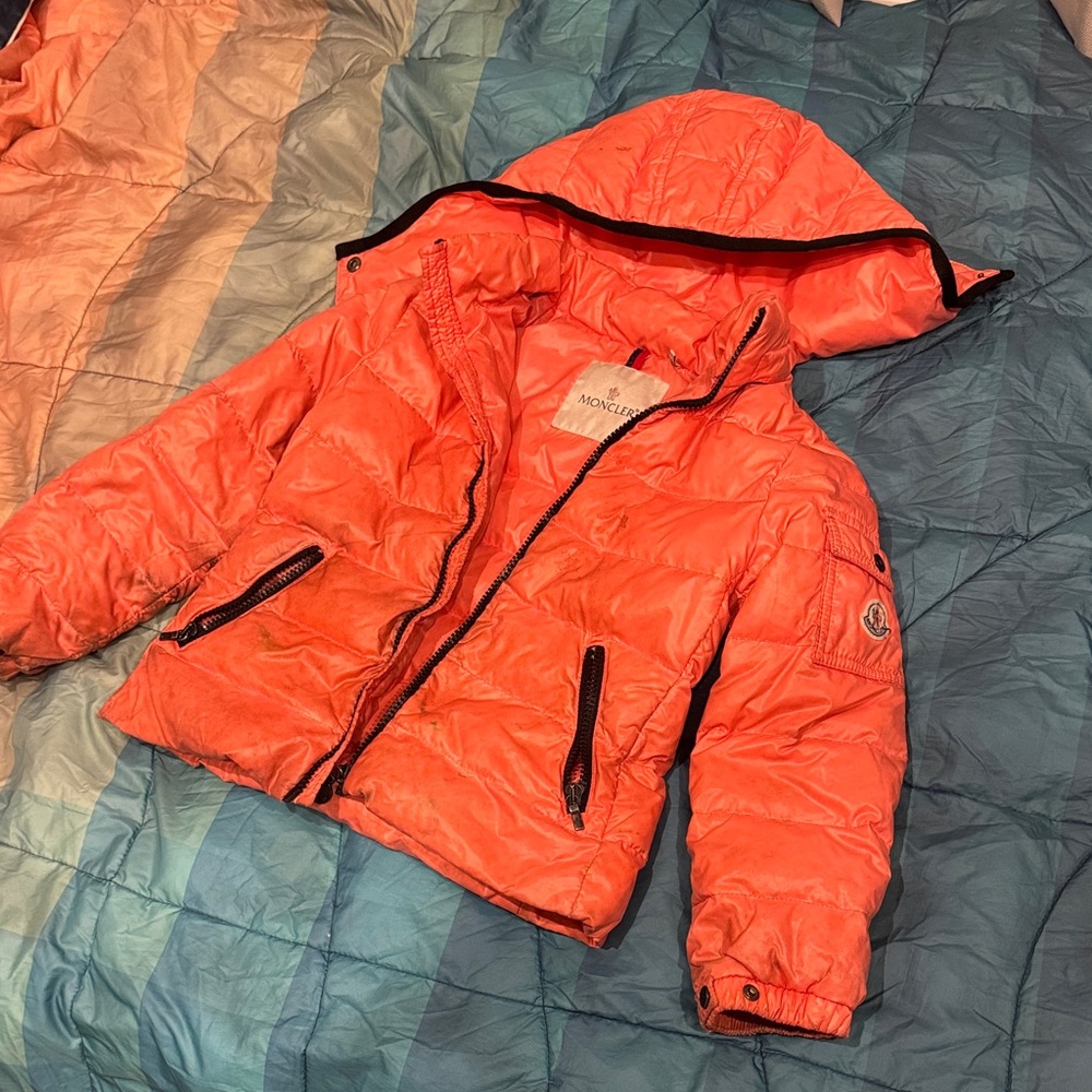 Moncler Kids Bright Orange Puffer Jacket